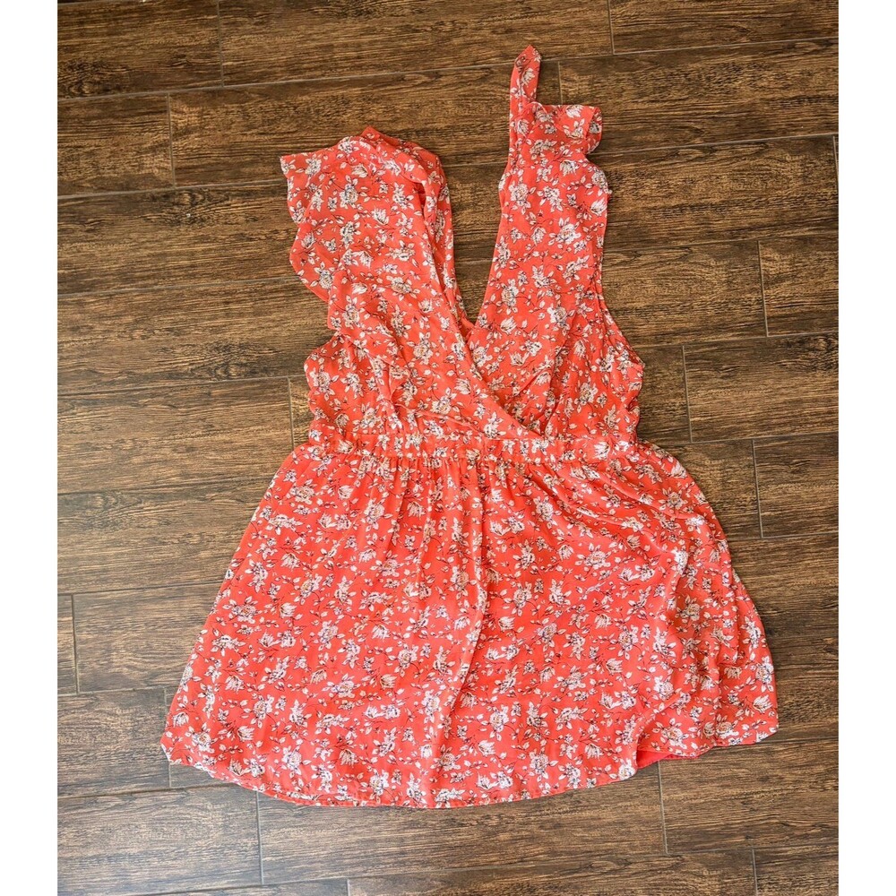 Forever 21+ Coral Floral Ruffle Mini Dress - 3X